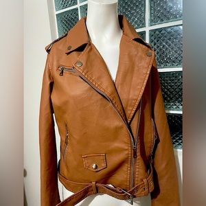 Caramel color biker Jacket size M
